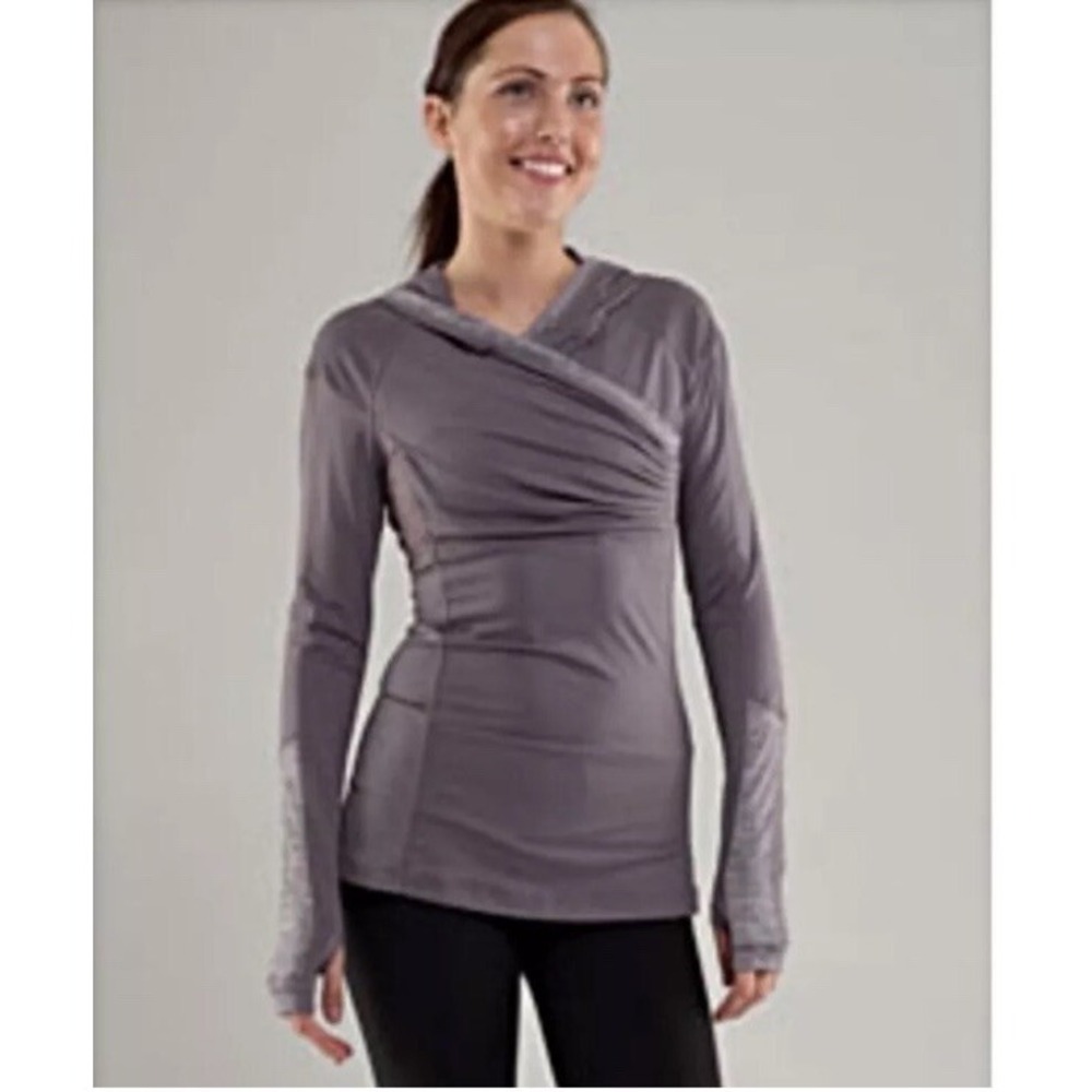 Lululemon Hoodie Womens Size 6 Gray Run for Your Life Cross Train Pullover